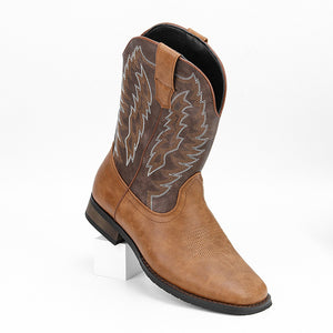 Embroidered Exotic Western Mid-Calf Cowboy Boots