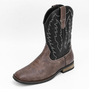 Embroidered Exotic Western Mid-Calf Cowboy Boots