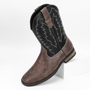 Embroidered Exotic Western Mid-Calf Cowboy Boots