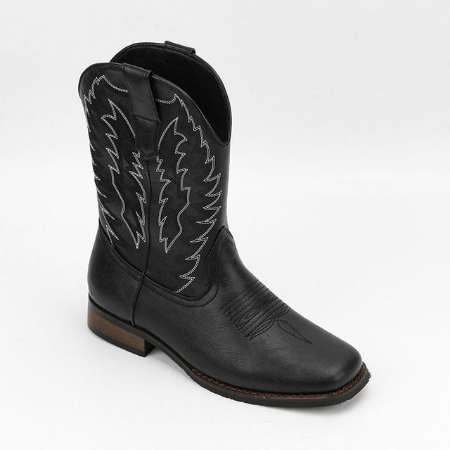 Embroidered Exotic Western Mid-Calf Cowboy Boots