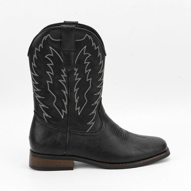 Embroidered Exotic Western Mid-Calf Cowboy Boots