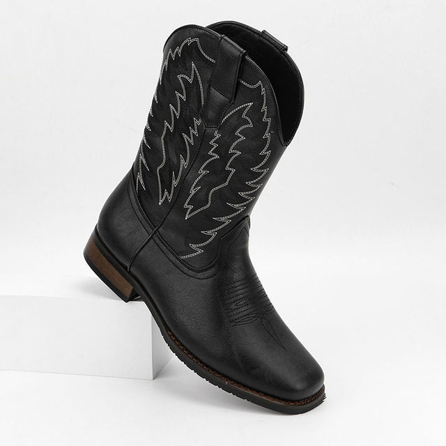 Embroidered Exotic Western Mid-Calf Cowboy Boots