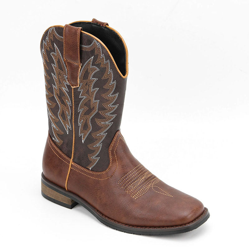 Embroidered Exotic Western Mid-Calf Cowboy Boots