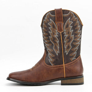 Embroidered Exotic Western Mid-Calf Cowboy Boots