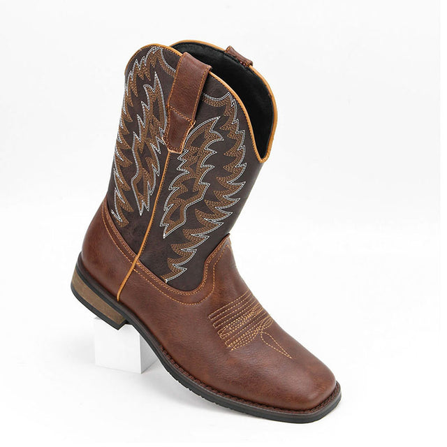 Embroidered Exotic Western Mid-Calf Cowboy Boots