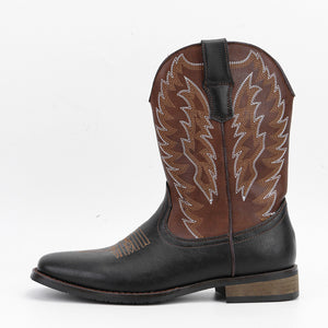 Embroidered Exotic Western Mid-Calf Cowboy Boots