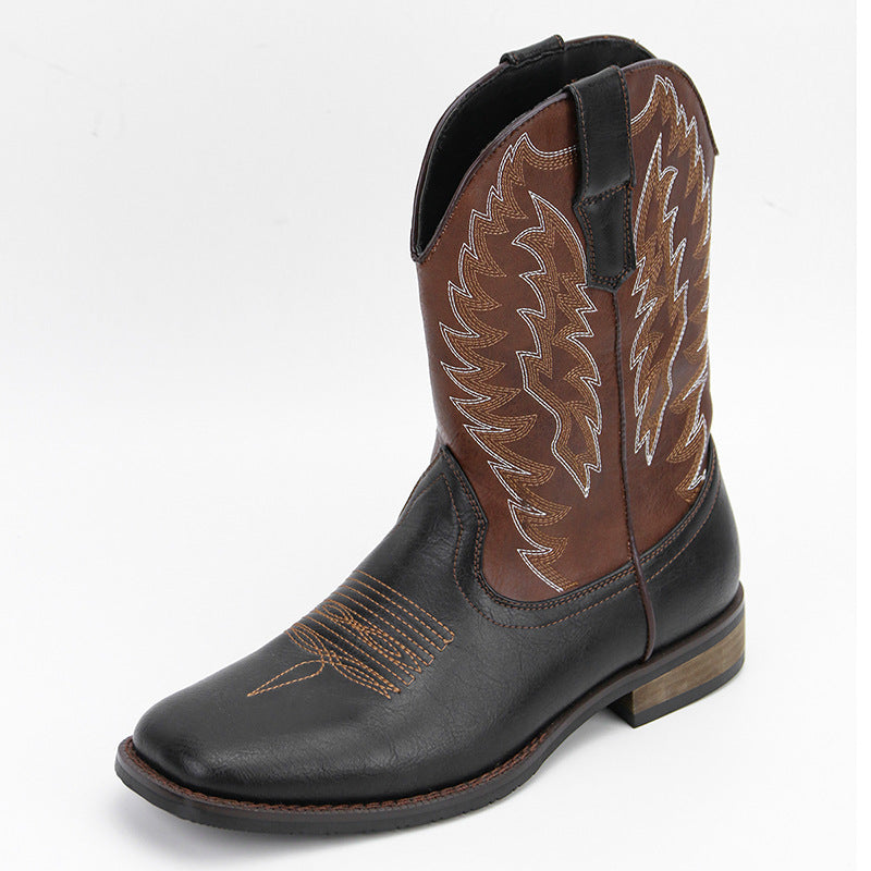 Embroidered Exotic Western Mid-Calf Cowboy Boots