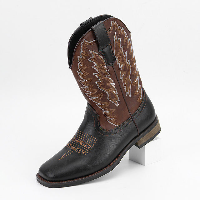 Embroidered Exotic Western Mid-Calf Cowboy Boots