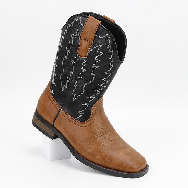 Embroidered Exotic Western Mid-Calf Cowboy Boots