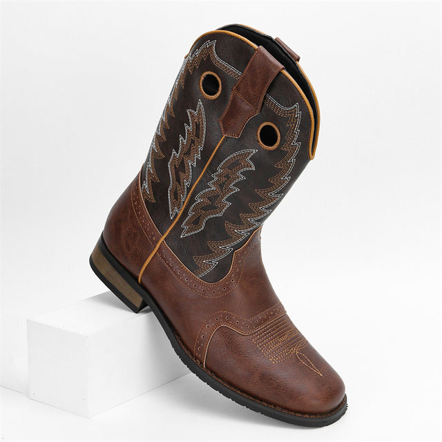 Embroidered Exotic Western Mid-Calf Cowboy Boots