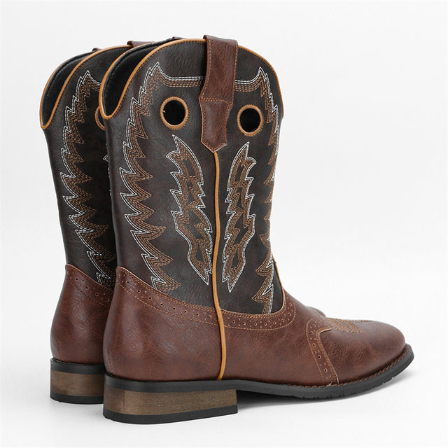 Embroidered Exotic Western Mid-Calf Cowboy Boots