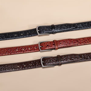 LuxeGator Exotic Croc Pattern Leather Alligator Belt