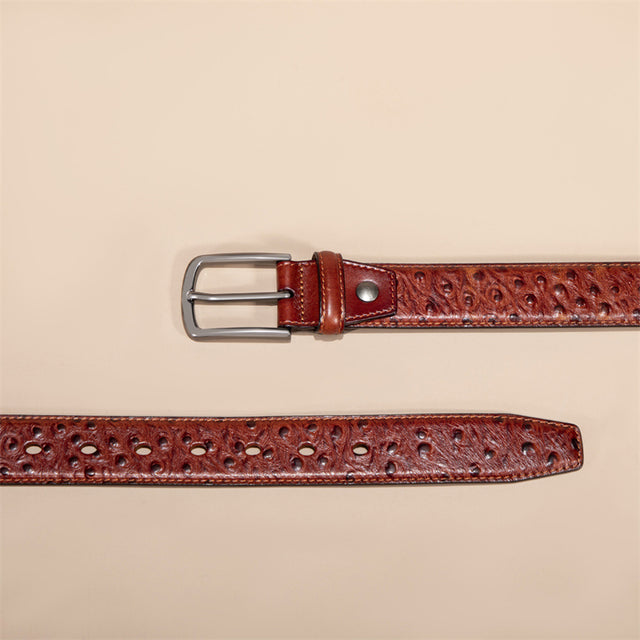 LuxeGator Exotic Croc Pattern Leather Alligator Belt