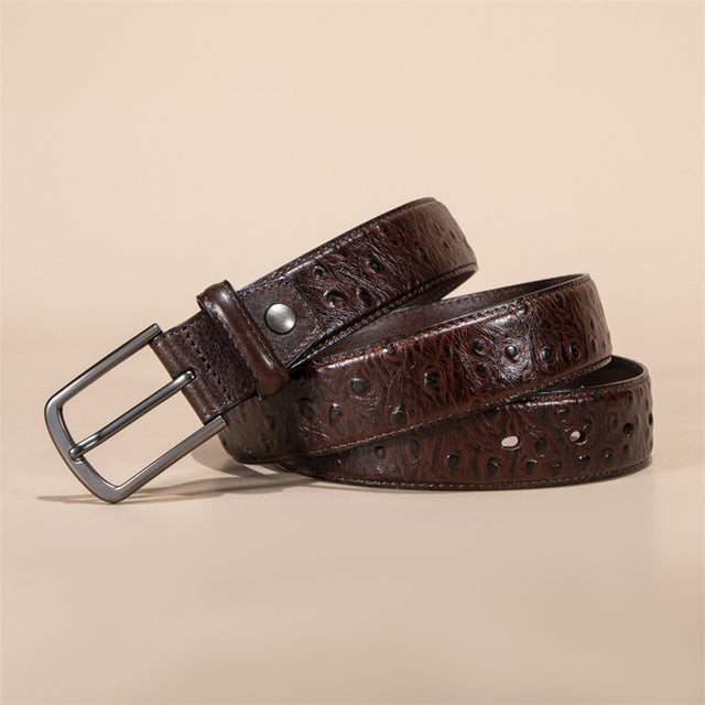 LuxeGator Exotic Croc Pattern Leather Alligator Belt