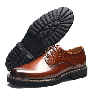 AlliElegance Luxe Brogue Lace Up Oxford Dress Shoes