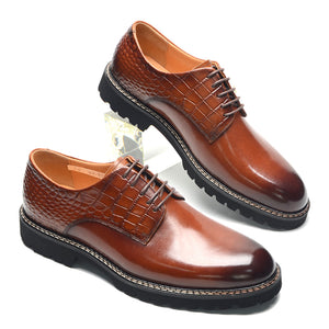 AlliElegance Luxe Brogue Lace Up Oxford Dress Shoes