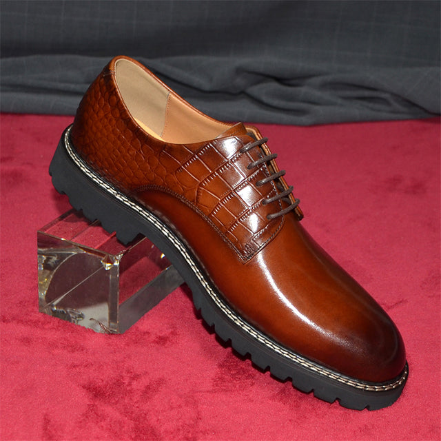 AlliElegance Luxe Brogue Lace Up Oxford Dress Shoes