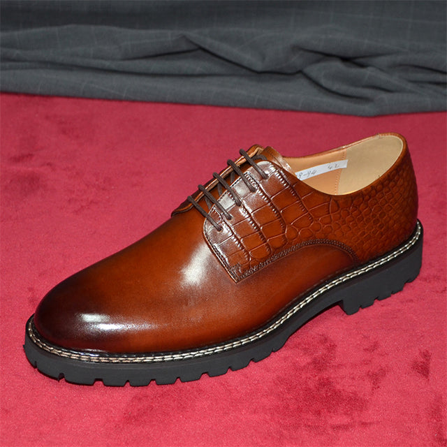 AlliElegance Luxe Brogue Lace Up Oxford Dress Shoes