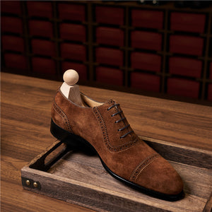 AlliLuxe Exotic Carved Leather Brogue Dress Shoes