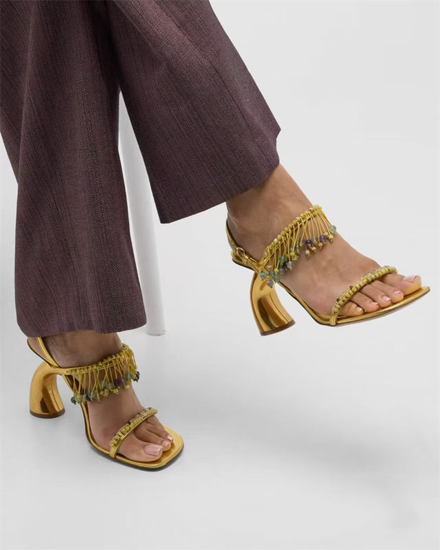 Eldorian Ebonique Croc Pattern Wedge Heels