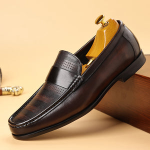 LuxLeather Elegant Genuine Leather Slip On Loafers