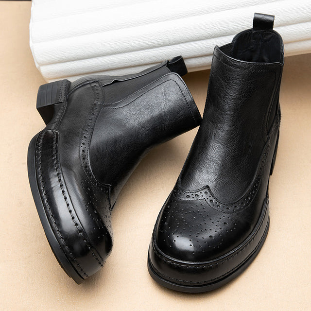 ChicHide Leather Slip-On Ankle Boots