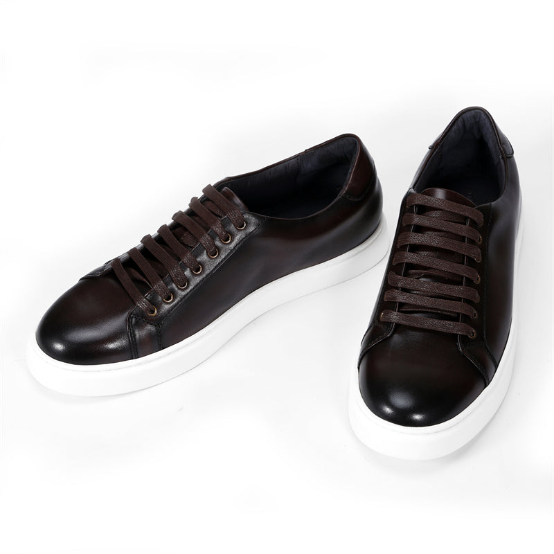 Luxury Cow Leather Hand-Painted Lace-Up Shoes