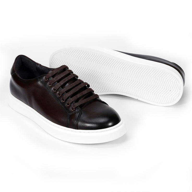 Luxury Cow Leather Hand-Painted Lace-Up Shoes