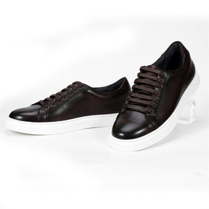 Luxury Cow Leather Hand-Painted Lace-Up Shoes