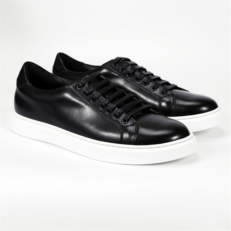 Luxury Cow Leather Hand-Painted Lace-Up Shoes