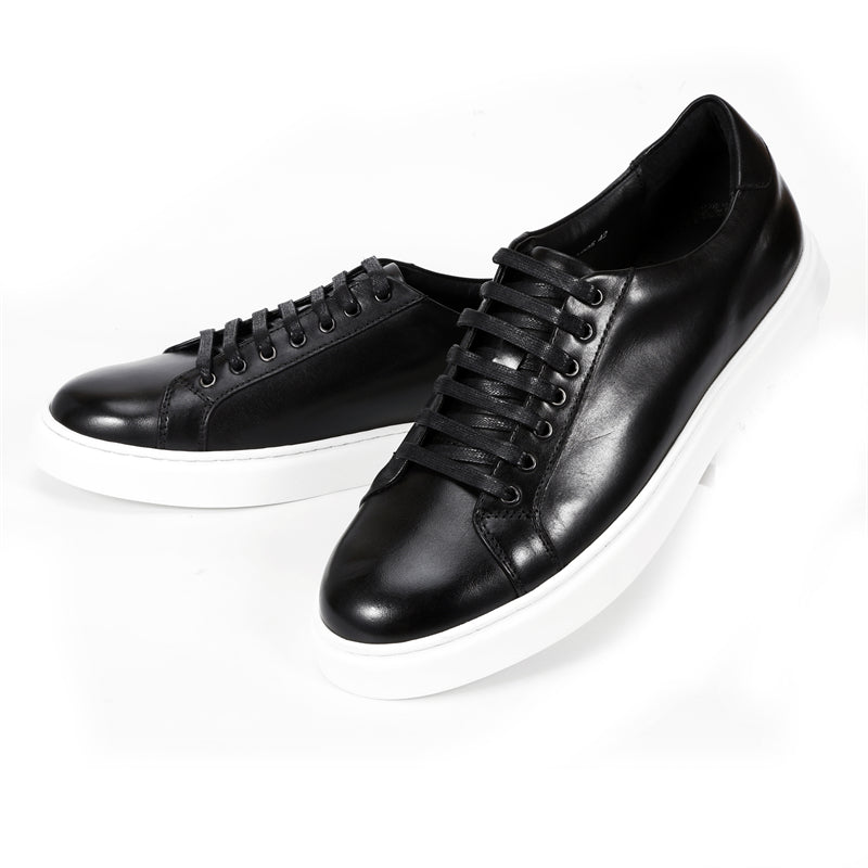 Luxury Cow Leather Hand-Painted Lace-Up Shoes