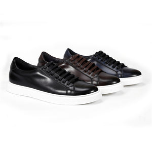 Luxury Cow Leather Hand-Painted Lace-Up Shoes