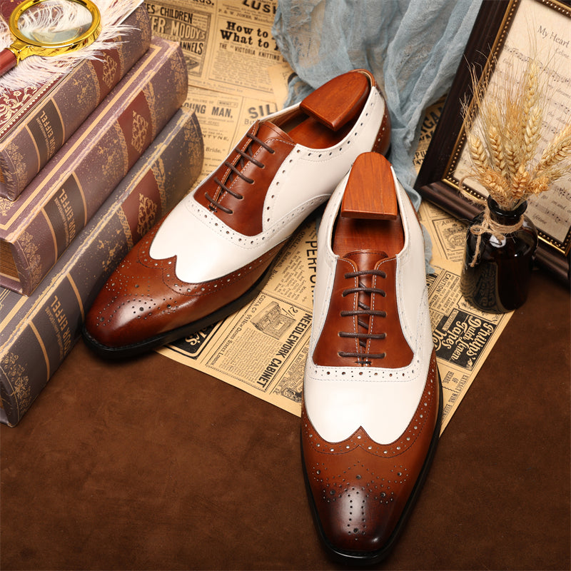 SleekLuxe Exotic Pattern Oxford Shoes