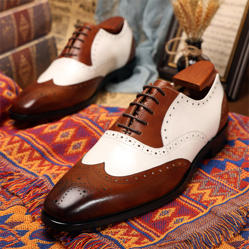 SleekLuxe Exotic Pattern Oxford Shoes