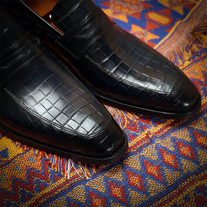 CrocoLux Exquisite Slip-on Loafers