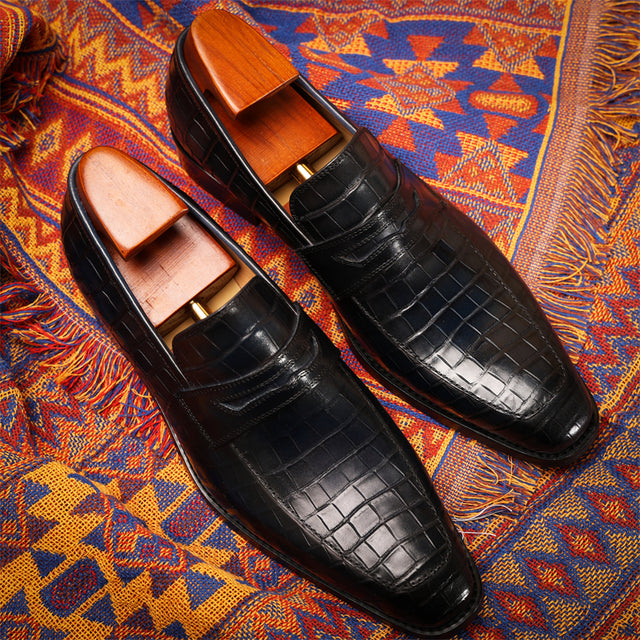 CrocoLux Exquisite Slip-on Loafers