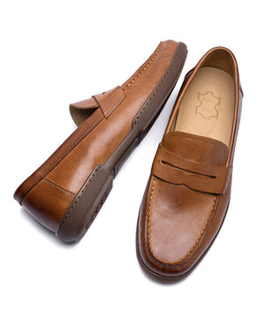 Chic Cowhide Penny Loafers