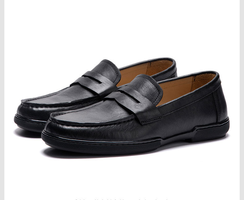 Chic Cowhide Penny Loafers