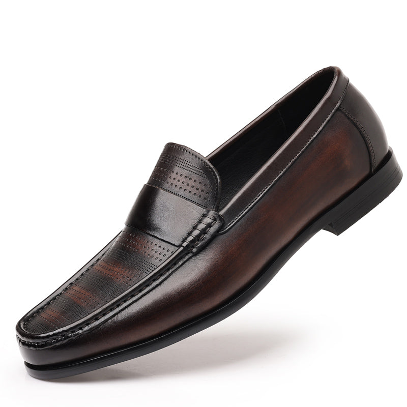 LuxLeather Elegant Genuine Leather Slip On Loafers