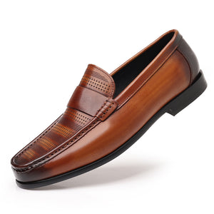 LuxLeather Elegant Genuine Leather Slip On Loafers