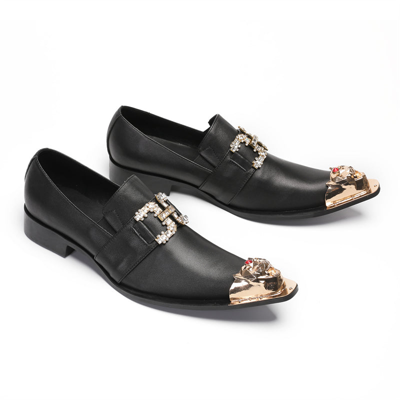 LuxeExo Embossed Leather Slip-on Smart Dress Shoes