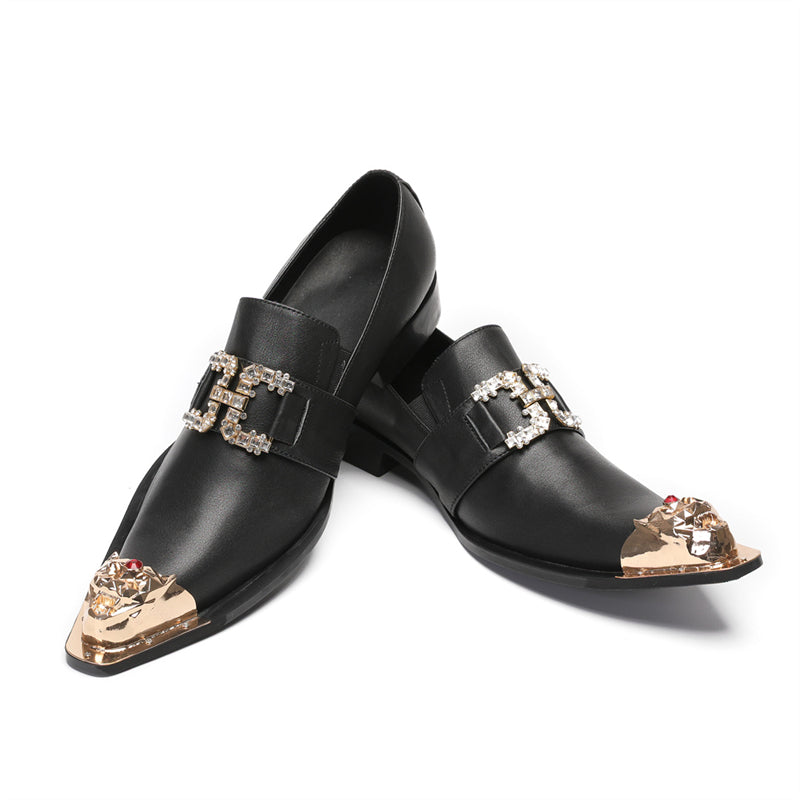 LuxeExo Embossed Leather Slip-on Smart Dress Shoes