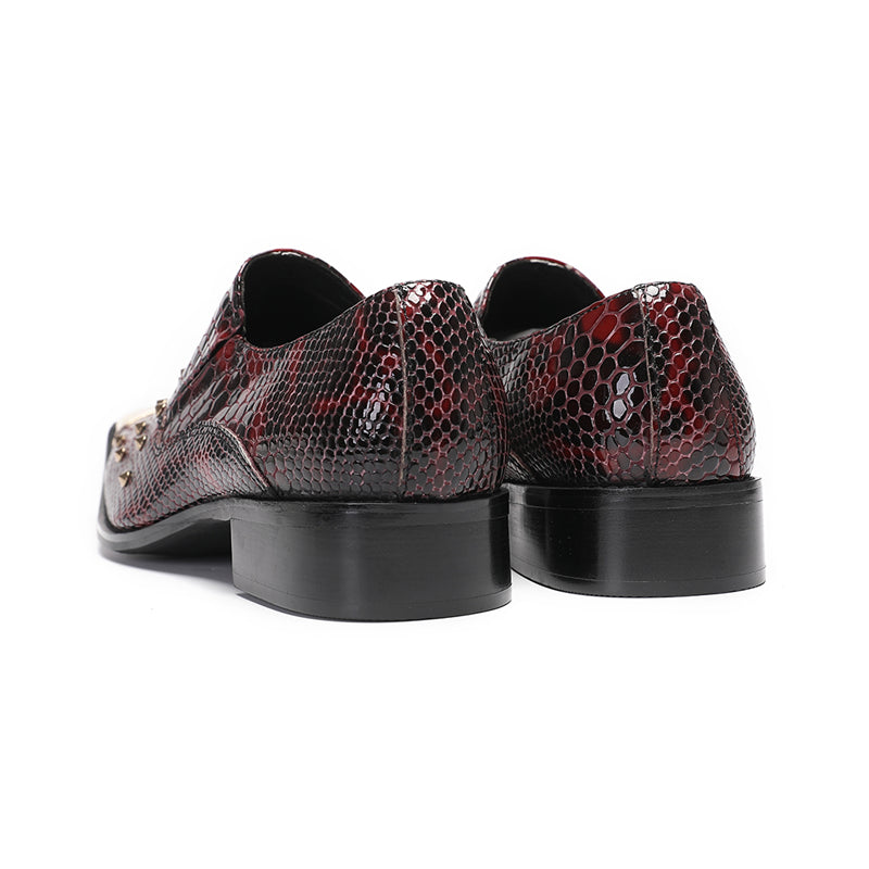 CrocLuxe Square Toe Leather Rivet Dress Shoes