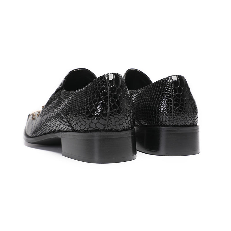 CrocLuxe Square Toe Leather Rivet Dress Shoes