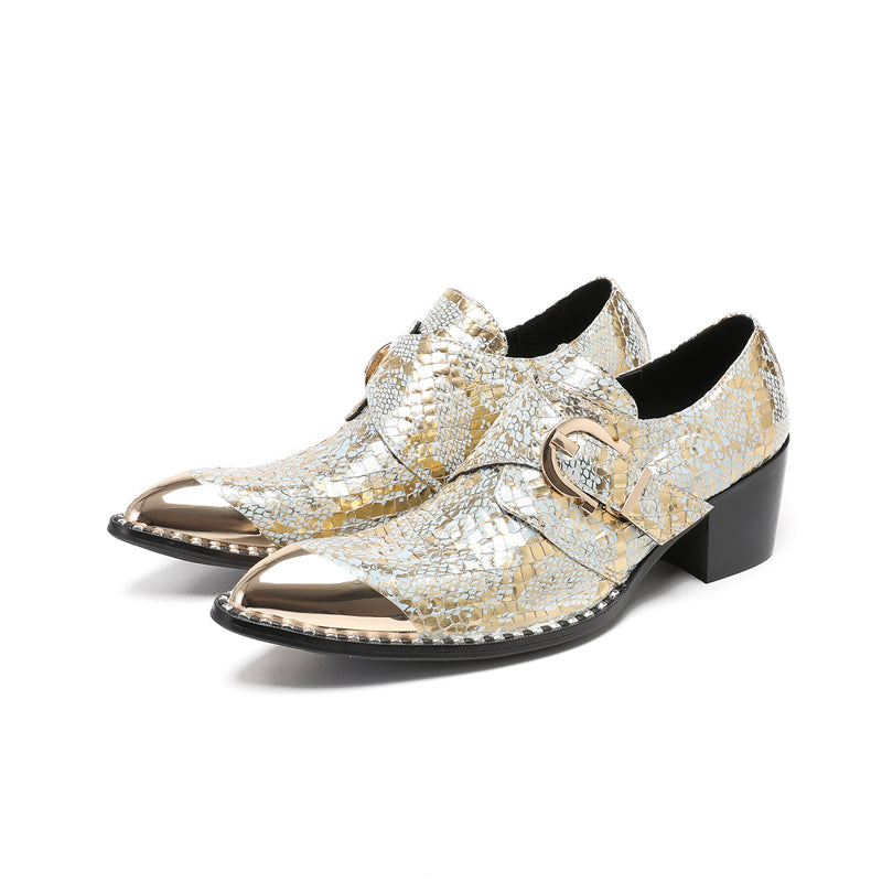 AlliLuxe Embossed Slip-on Dress Shoes