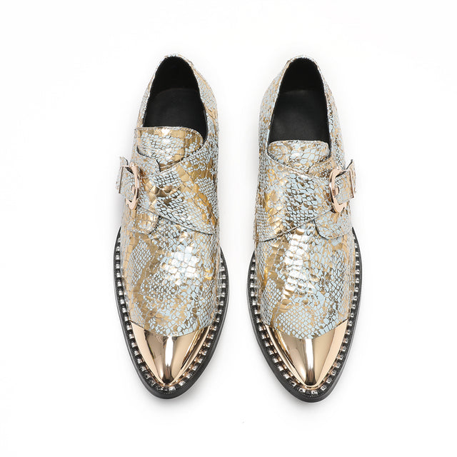 AlliLuxe Embossed Slip-on Dress Shoes