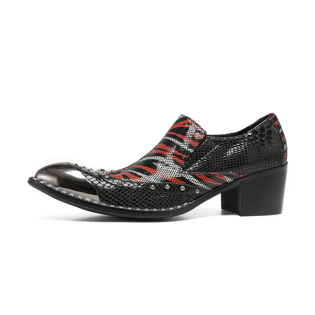 AlliLuxe Embossed Slip-on Dress Shoes