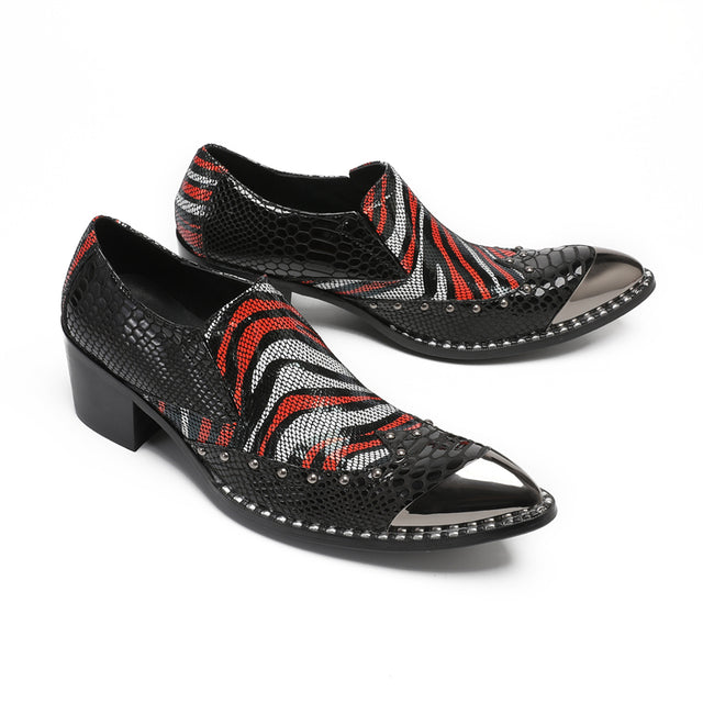 AlliLuxe Embossed Slip-on Dress Shoes