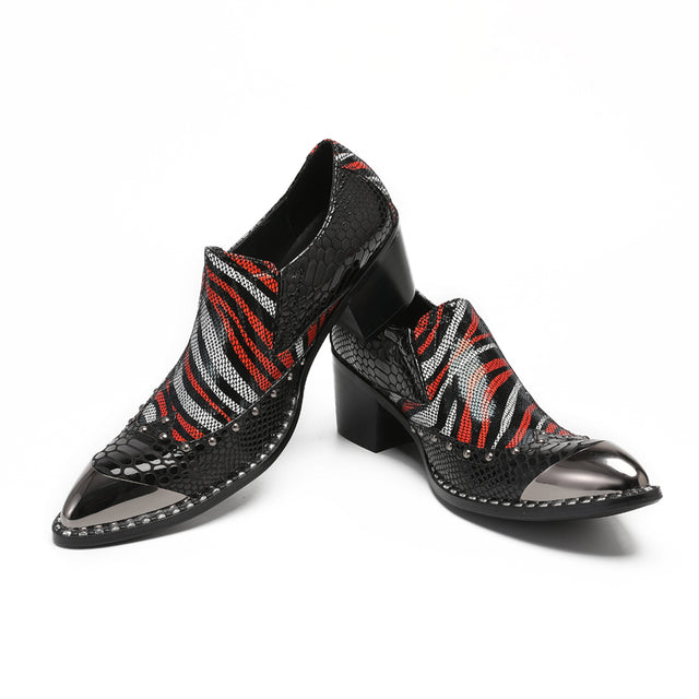 AlliLuxe Embossed Slip-on Dress Shoes