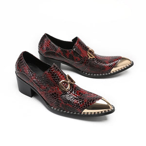 AlliLuxe Embossed Slip-on Dress Shoes